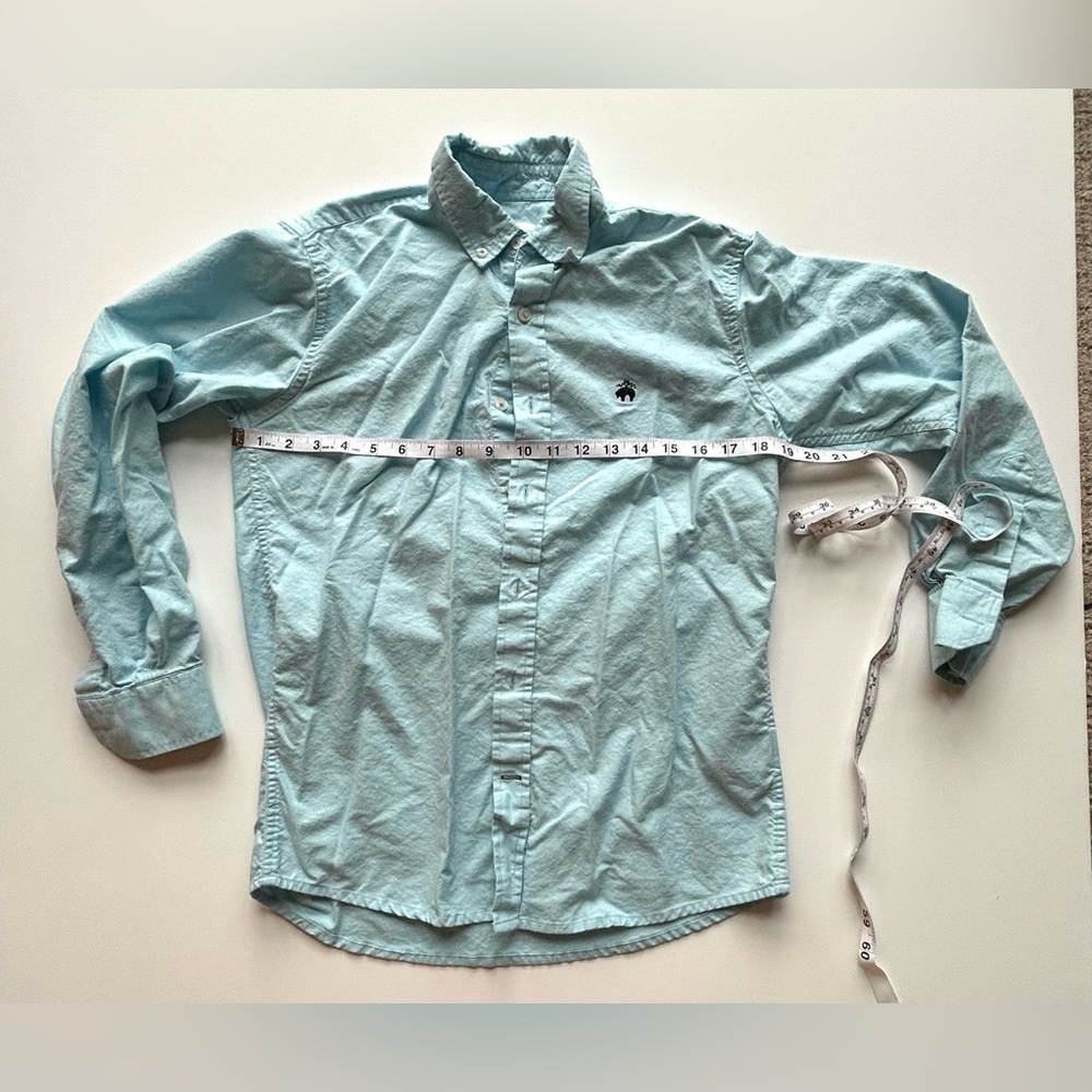 Vintage Brooks Brother Regent Fit Blue 100% Cotton Button Up Long Sleeve Medium